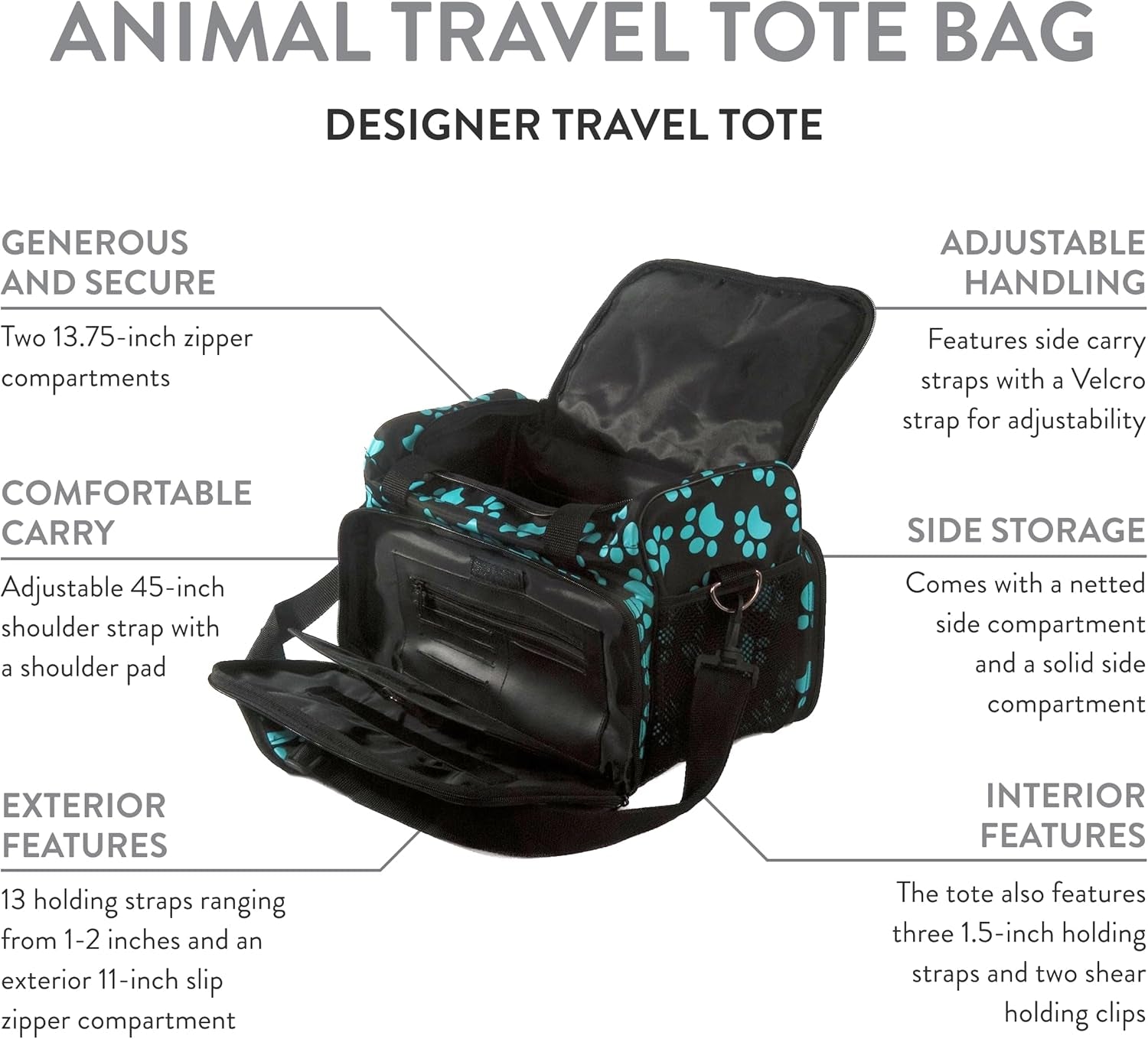 Professional Animal Pet Travel Bag, Turquoise #97764-300