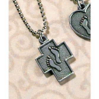 Footprints Cross Pendant
