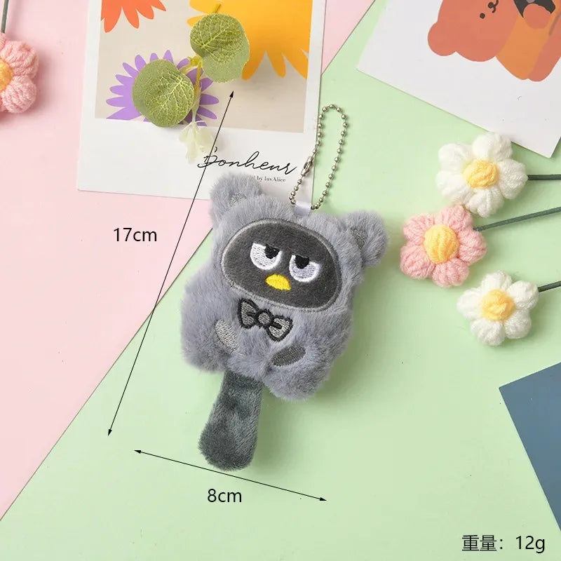 SANRIO Plush Keychain Hello Kitty MyMelody Kuromi Cinnamoroll Cartoon Animal Stuffed School Bag Pendant Backpack Decoration Doll