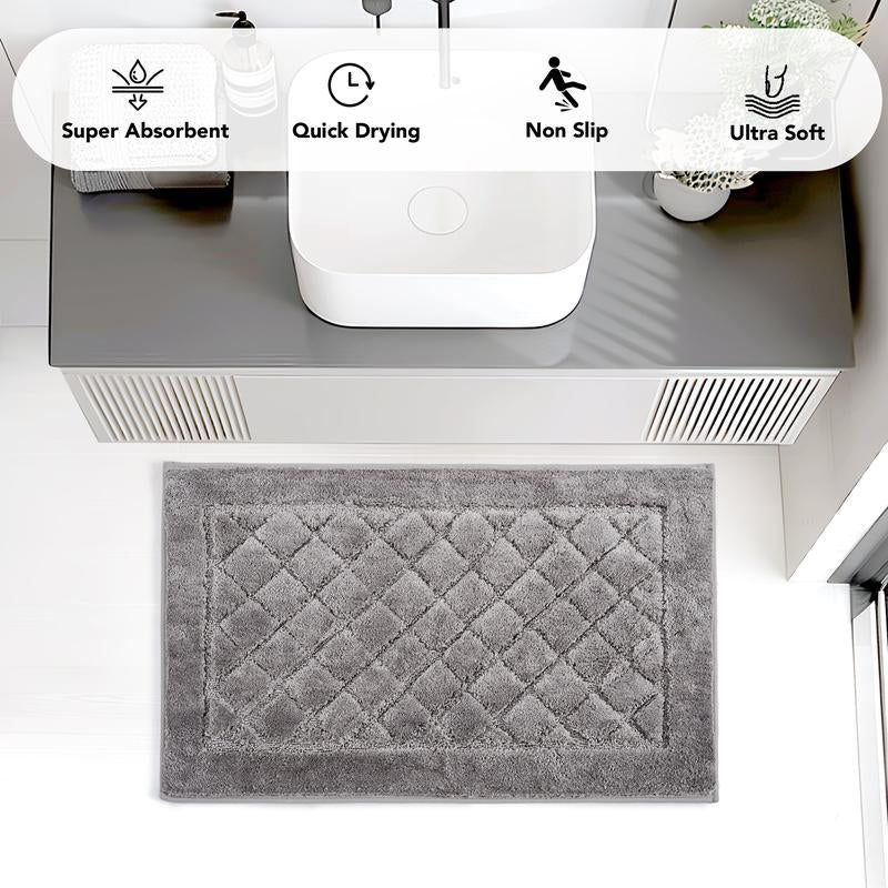 Deconovo Bath Rug (High-Density, Tufted Fibers), Extra Soft and Absorbent Shaggy Bathroom Mat Rugs, Machine Washable, Non-Slip Plush Carpet Runner for Tub, Shower and Bath Room, Suitable for Pet Mat