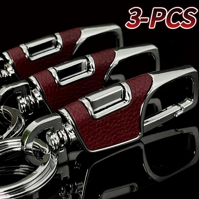 3-Pcs Stainless Steel Keychain with Detachable Key Rings,Car Keys Keychains, Parking Keys Practical Stylish Accessory for Men Women