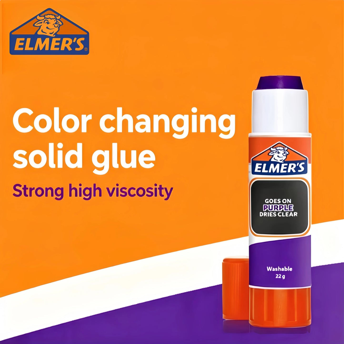 Original Elmer's Disappearing Purple Glue Stick 22g Washable School Craft Adhesive Dries Clear No Mess Non Toxic