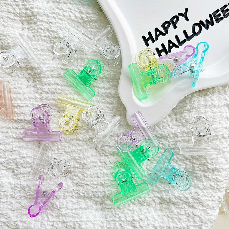 10/20pcs 31mm Candy Color Plastic Binder Clips ,Multifunctional Office School Stationery Supplies for Document Organizing