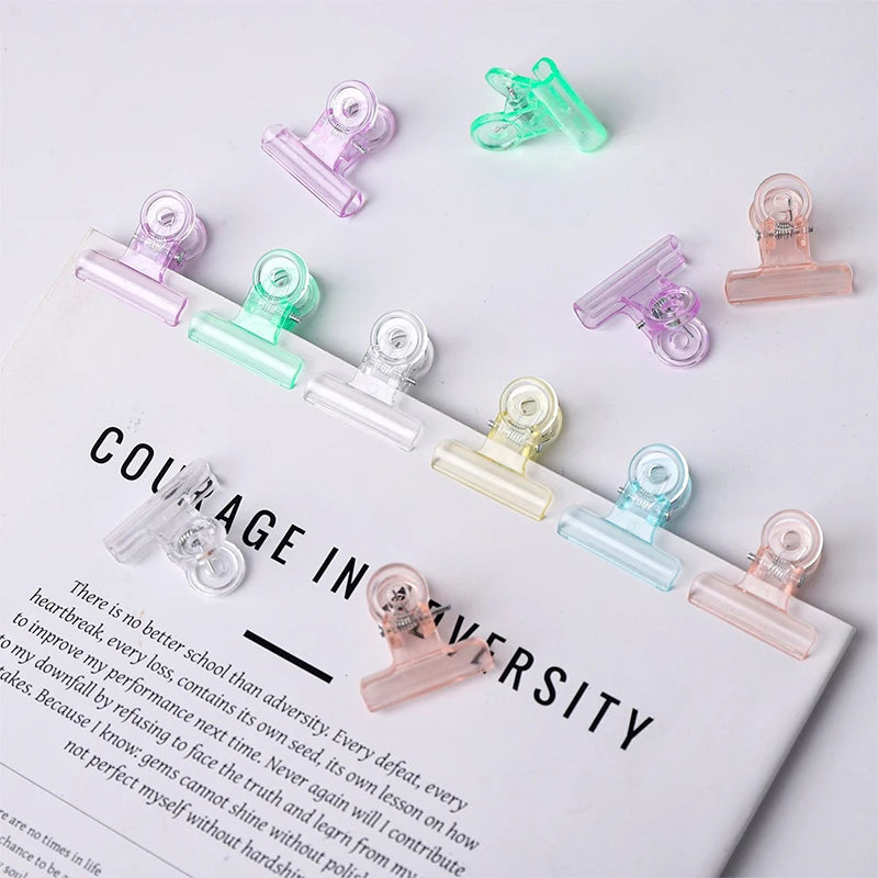 10/20pcs 31mm Candy Color Plastic Binder Clips ,Multifunctional Office School Stationery Supplies for Document Organizing