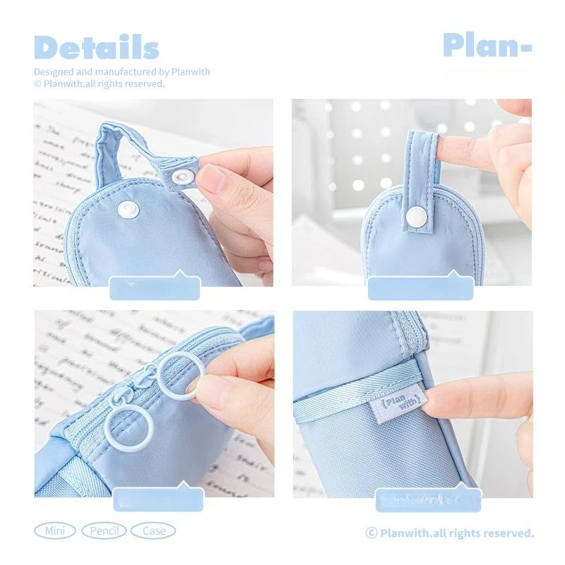 Mini Foldable Portable Clover Pencil CaseStandable Pen Holder  Hangable Desk Organizer Multi-Functional School Office Supplies