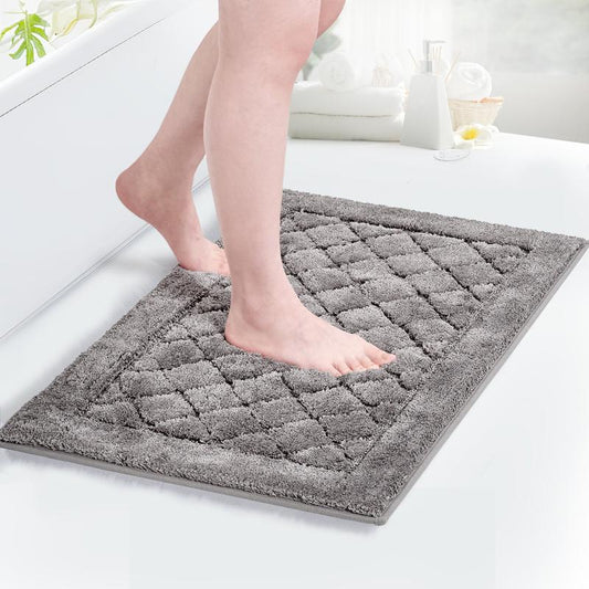 Deconovo Bath Rug (High-Density, Tufted Fibers), Extra Soft and Absorbent Shaggy Bathroom Mat Rugs, Machine Washable, Non-Slip Plush Carpet Runner for Tub, Shower and Bath Room, Suitable for Pet Mat