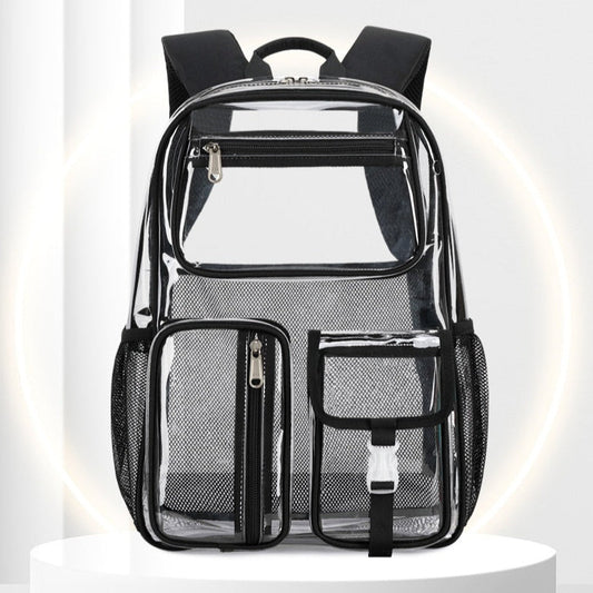 Clear Transparent Large Capacity Backpack – School & Travel Bag | Black, Gray, Pink, Lavender