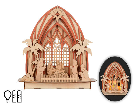 Laser-Cut Nativity with Light