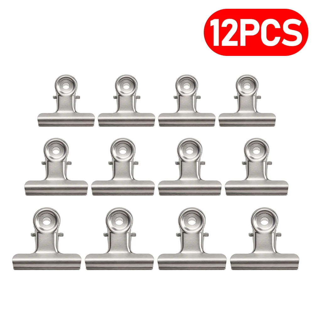 Stainless Steel Metal Binders Multifunctional Paper Clips Clamp for Food Bag Pictures Photos Home Kitchen Office School Supplies