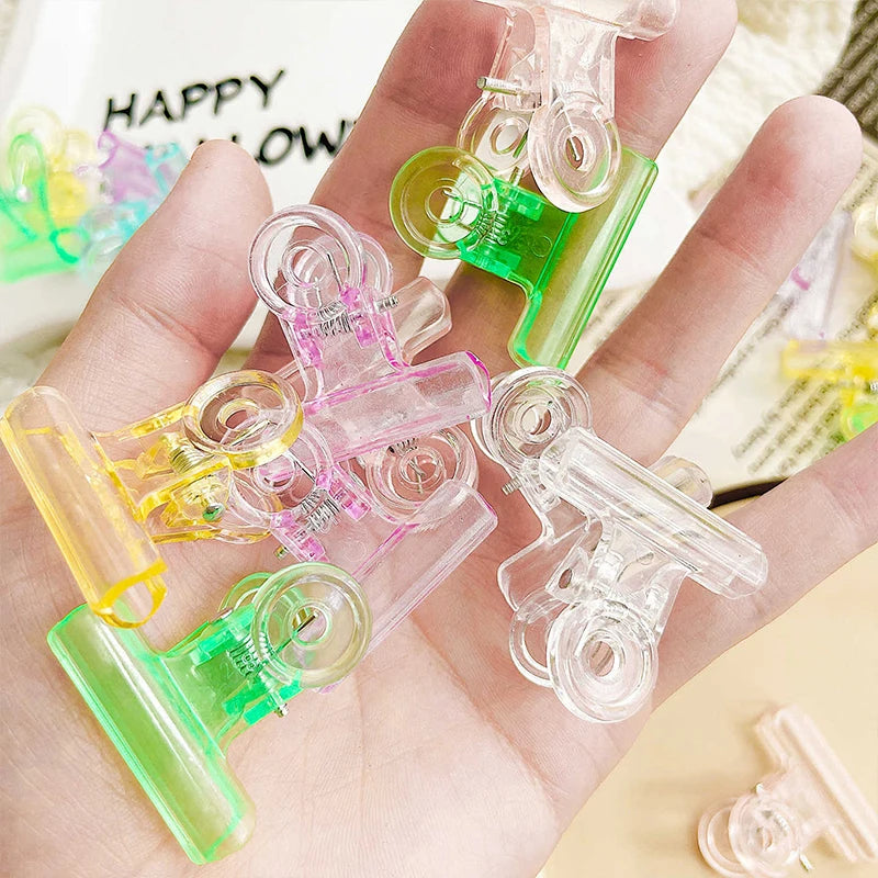 10/20pcs 31mm Candy Color Plastic Binder Clips ,Multifunctional Office School Stationery Supplies for Document Organizing