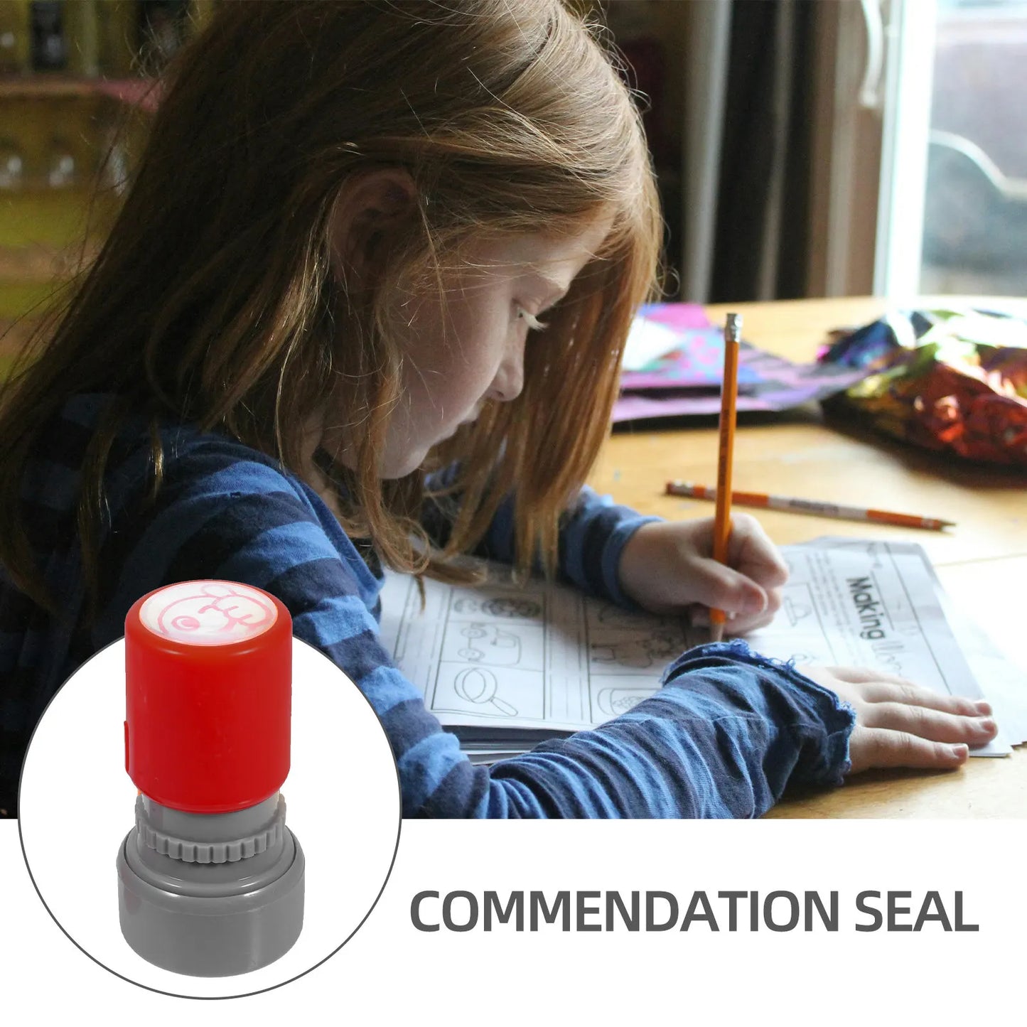Educational Stamper Teacher Rewards Seal School Classroom Homework Supply Praise Stamp Scrapbook Notebook Encourage