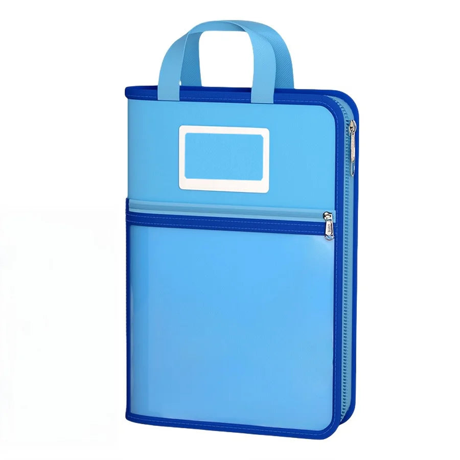 L-shaped A4 file bag, large opening mesh stationery storage bag, large-capacity transparent file bag, school supplies