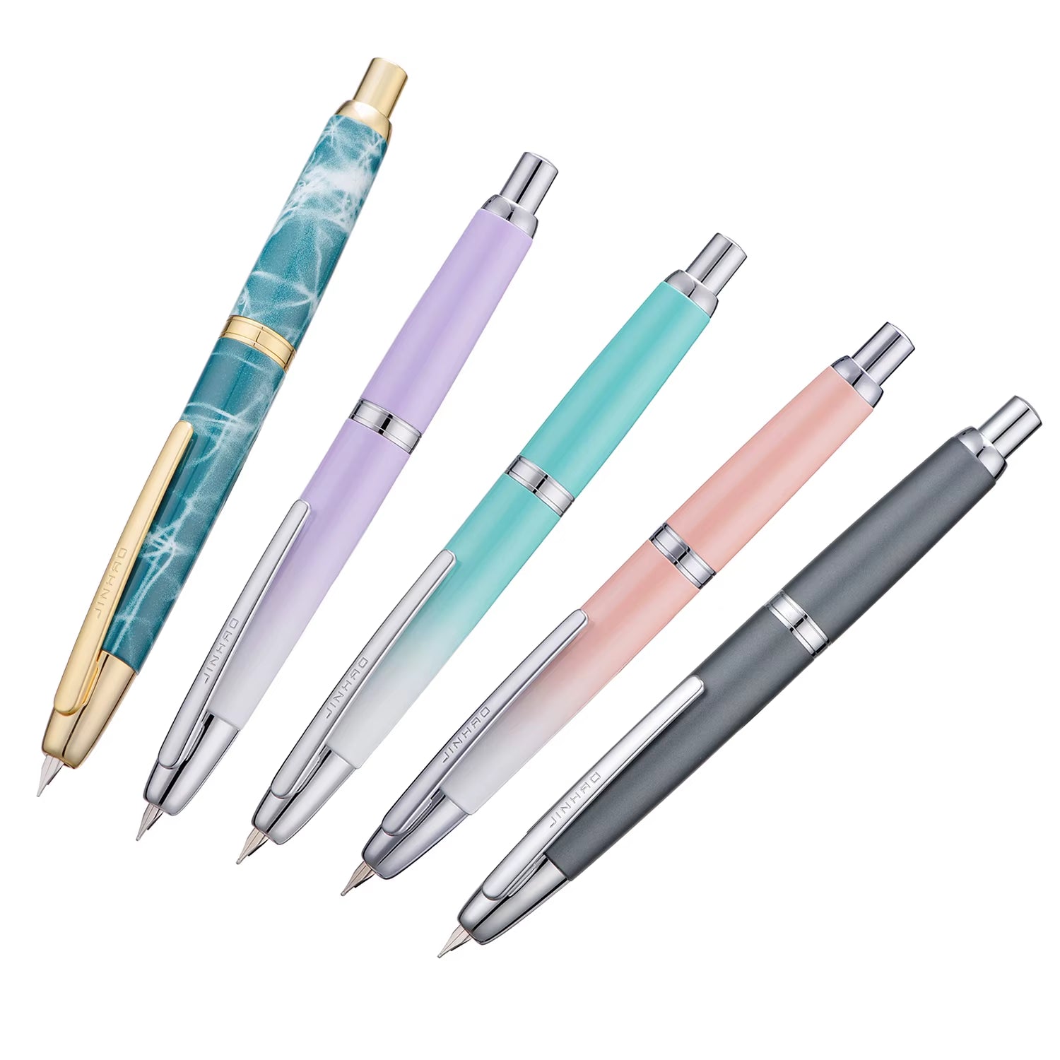 Jinhao 10 Retractable Press Fountain Pen EF/F/M Nib with Ink Converter Writing Gift Pen