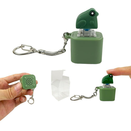 [Christmas Gift] Frog Croaking Keychain Realistic Soundfidget Toy with Ledlights, Durable ABS Build for Kids &Adults Stress Relief &FOCUS