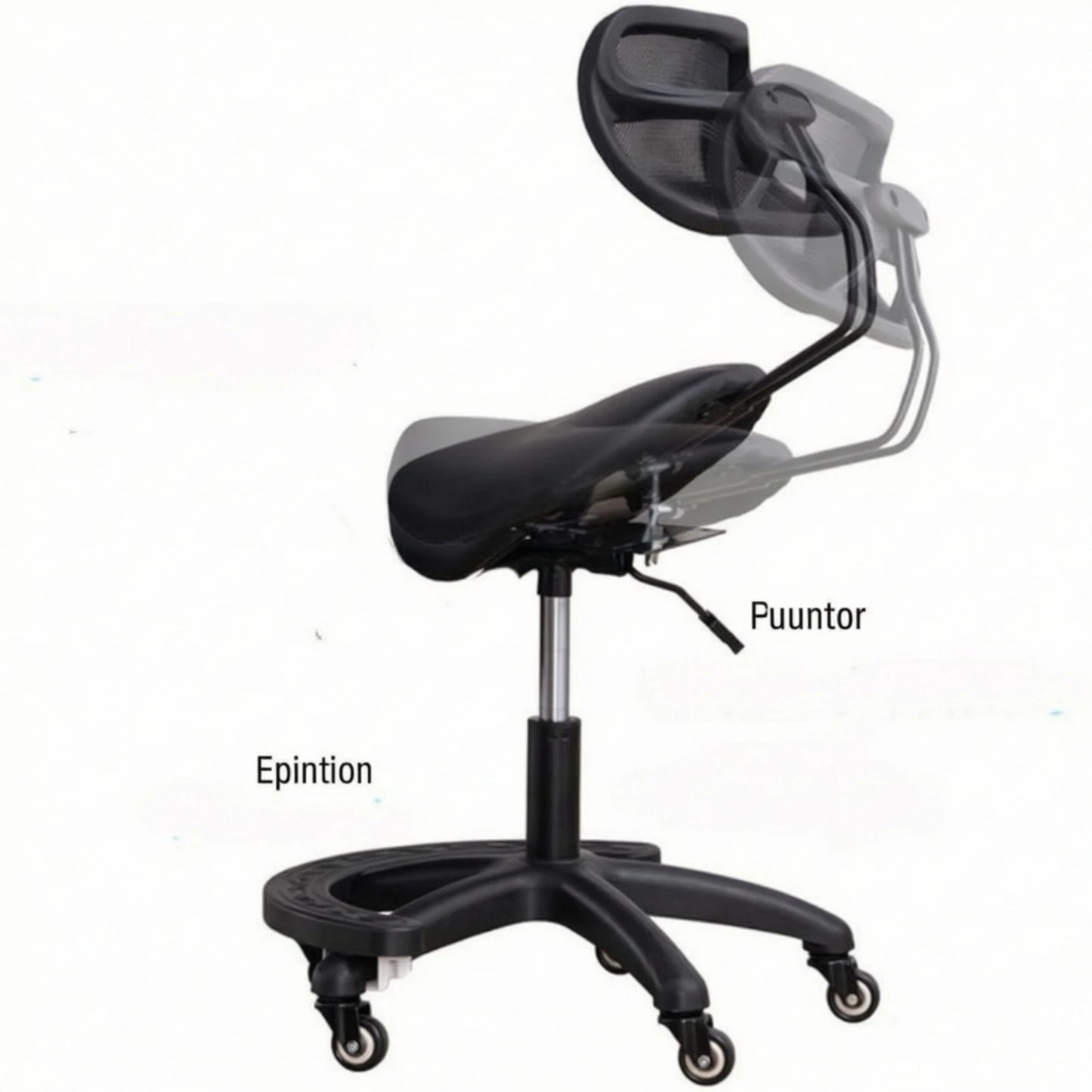 Saddle Stool with Wheels Ergonomic Stool with Backrest Saddle Chair Heavy-Duty for Stylists, Salon, Medical Office