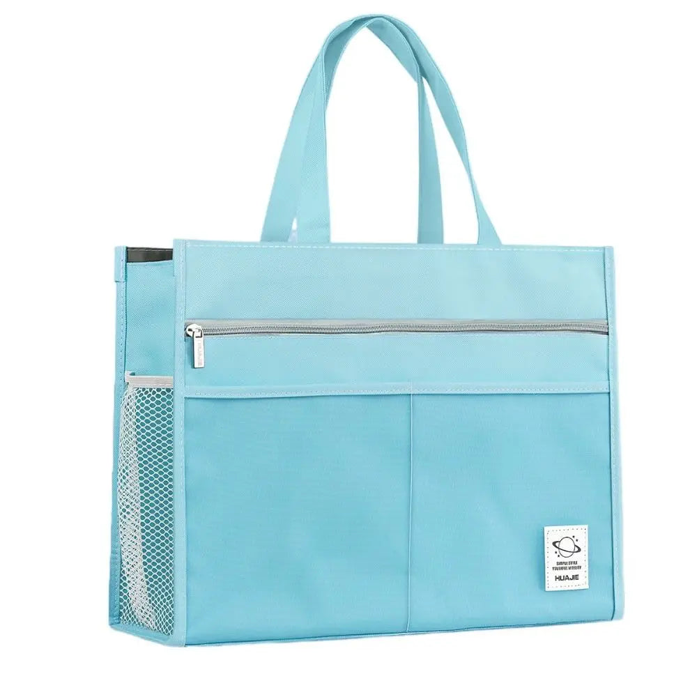 Multifunctional Thickened Oxford Handheld Book Bag Large Capacity Zipper Art Student Bag A3 8k File Bag School Office Supplies