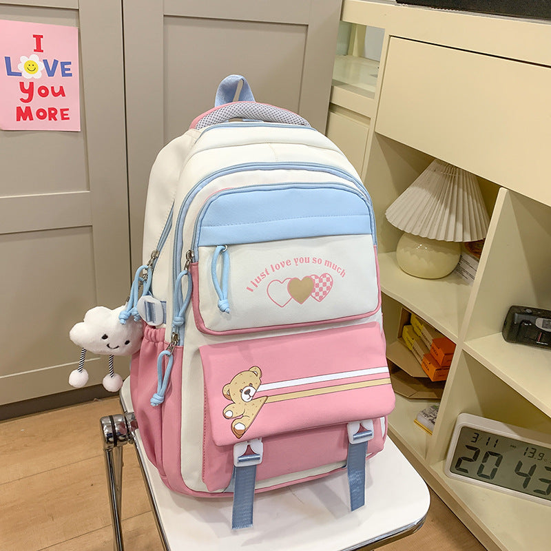 Girls Large Capacity Backpack – Burden Alleviation School Bag (Middle & High School)