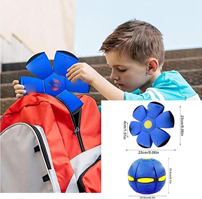 Magic Flying Meta Ball Shape Shifting Bouncy Toy for Kids Outdoor Family Fun with Kinetic Lighting and Strong Elasticity in Green Pink Blue Red