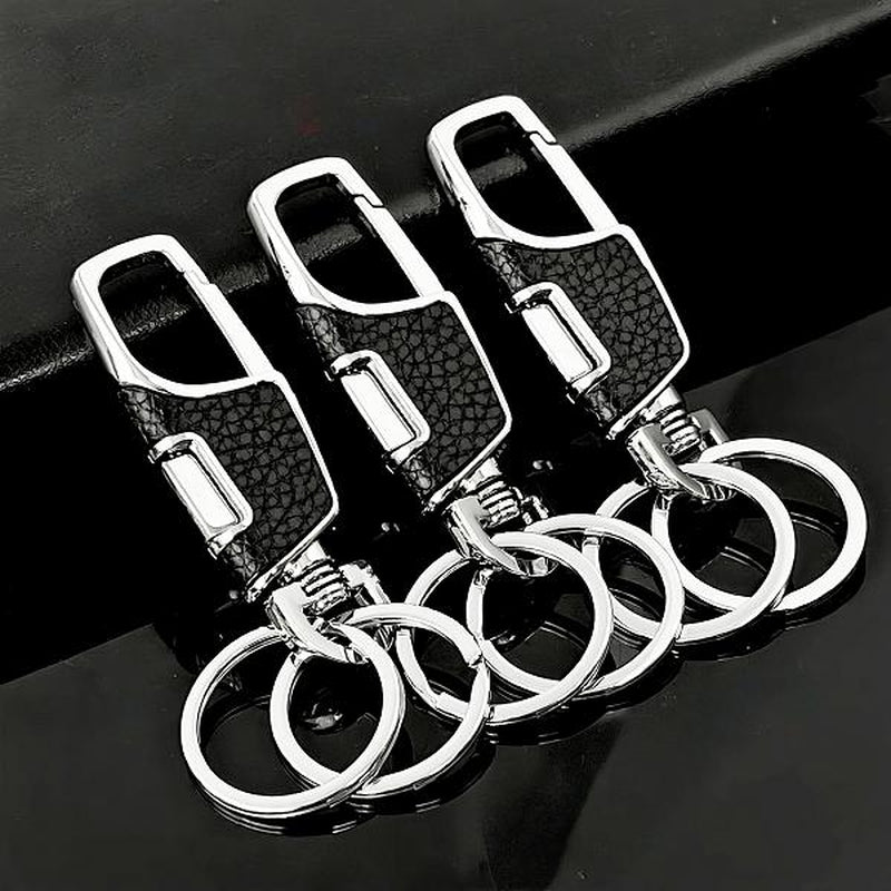 3-Pcs Stainless Steel Keychain with Detachable Key Rings,Car Keys Keychains, Parking Keys Practical Stylish Accessory for Men Women