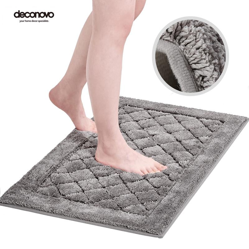 Deconovo Bath Rug (High-Density, Tufted Fibers), Extra Soft and Absorbent Shaggy Bathroom Mat Rugs, Machine Washable, Non-Slip Plush Carpet Runner for Tub, Shower and Bath Room, Suitable for Pet Mat