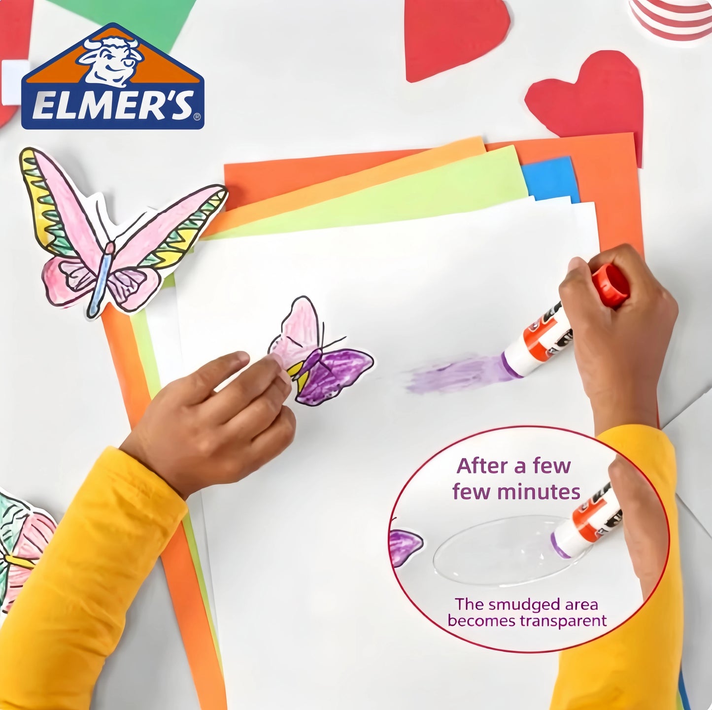 Original Elmer's Disappearing Purple Glue Stick 22g Washable School Craft Adhesive Dries Clear No Mess Non Toxic