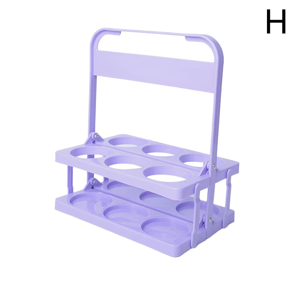 Portable Foldable Plastic Beer Rack Cup Organizer Wine Rack Beer Bottle Holder Beverage Basket Reusable Cocktail Rack