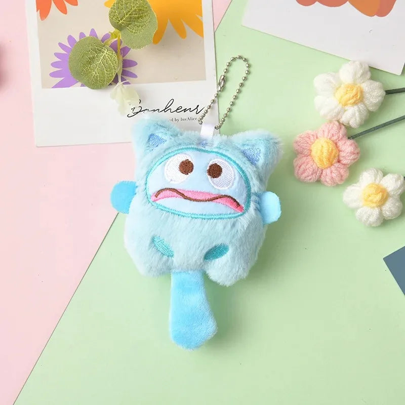 SANRIO Plush Keychain Hello Kitty MyMelody Kuromi Cinnamoroll Cartoon Animal Stuffed School Bag Pendant Backpack Decoration Doll