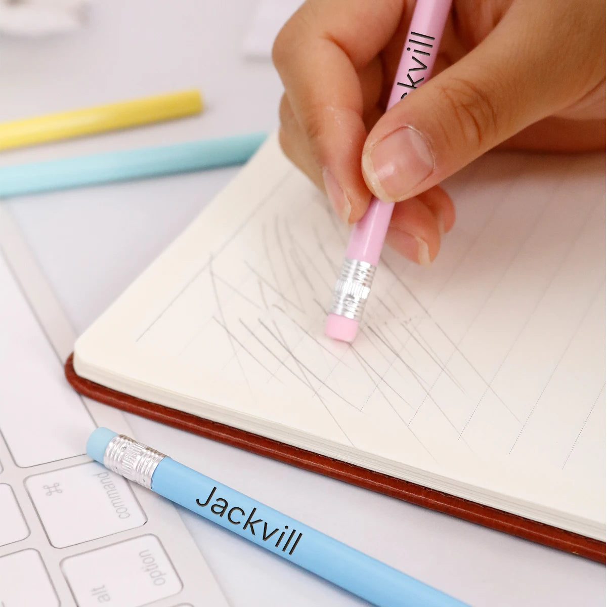 Custom Text Pencils,Personalized Pencils For Kids,Customizable Cute Pencils,Back To School Supplies,Gifts For Friends,Cute