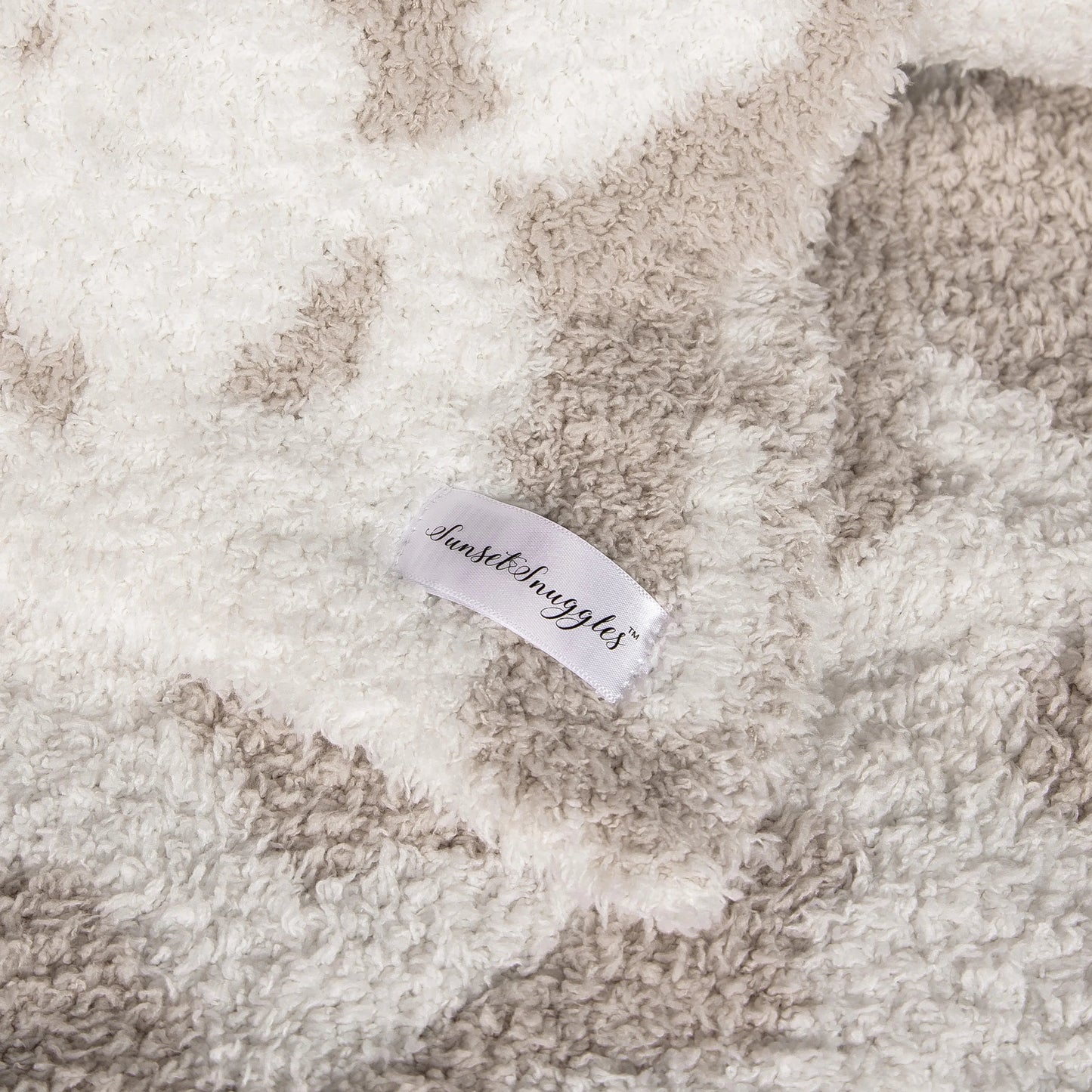 Blushing Beige & White Cow Print Throw