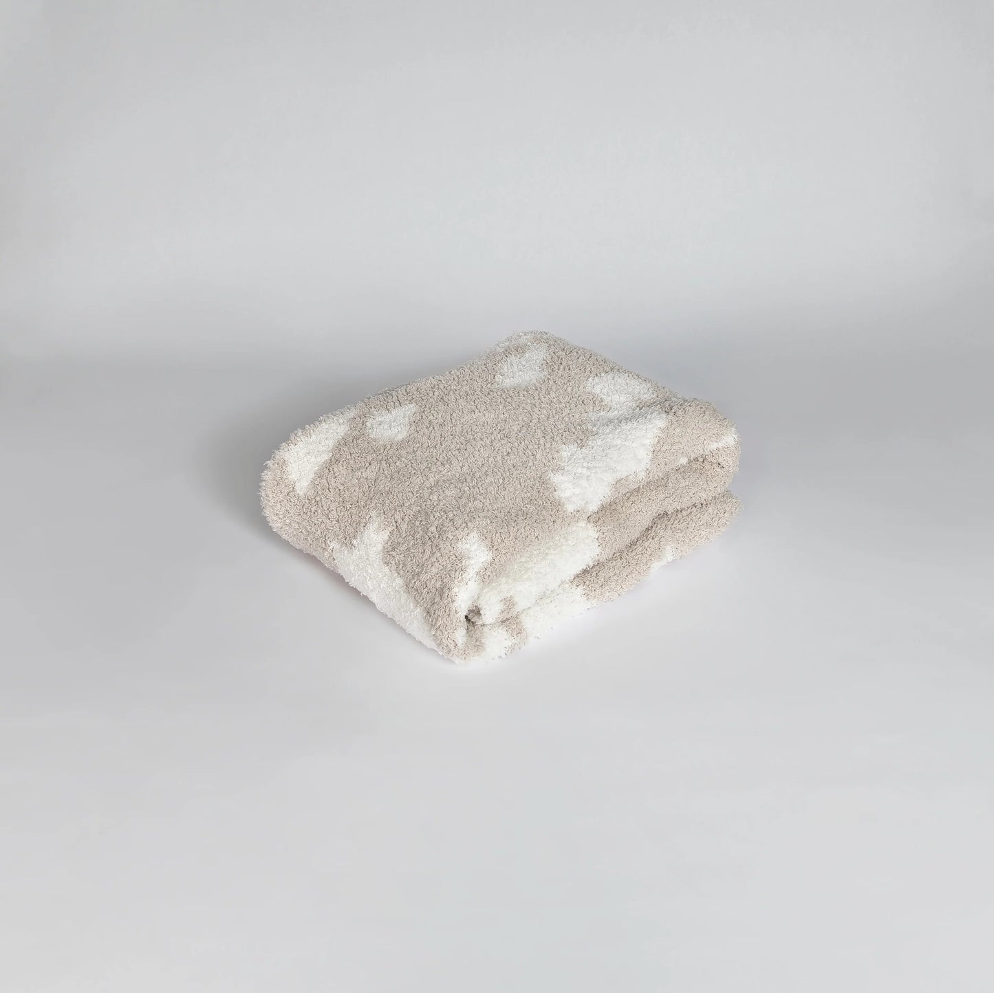 Blushing Beige & White Cow Print Toddler Blanket