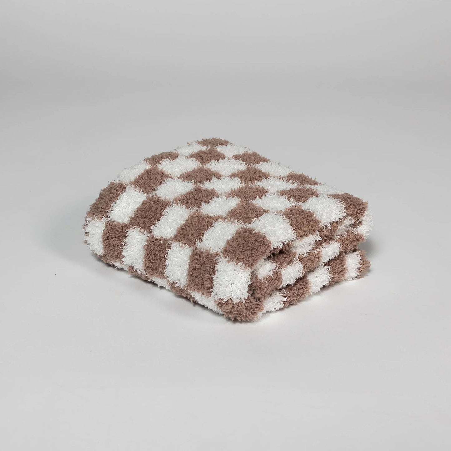 Chocolate Milk & White Check Print Lovey