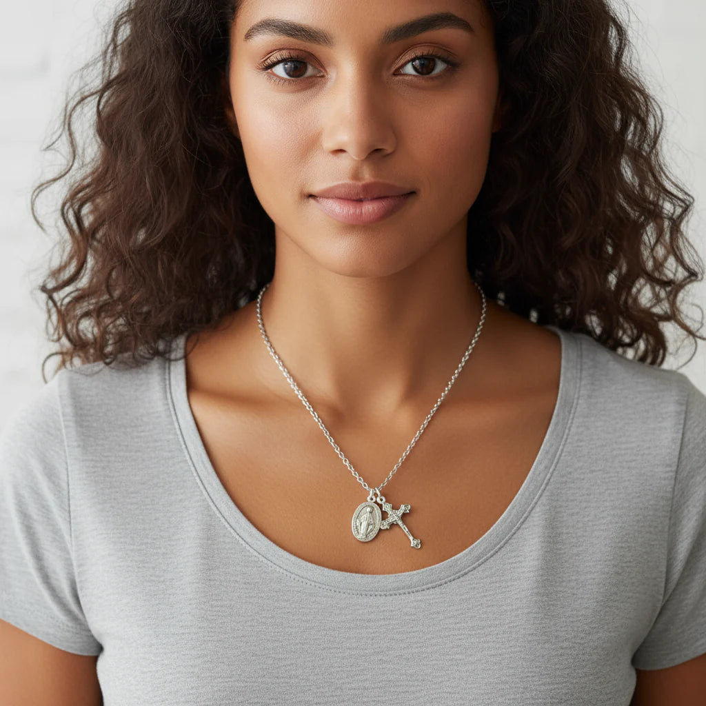 Crucifix with Miraculous Medal