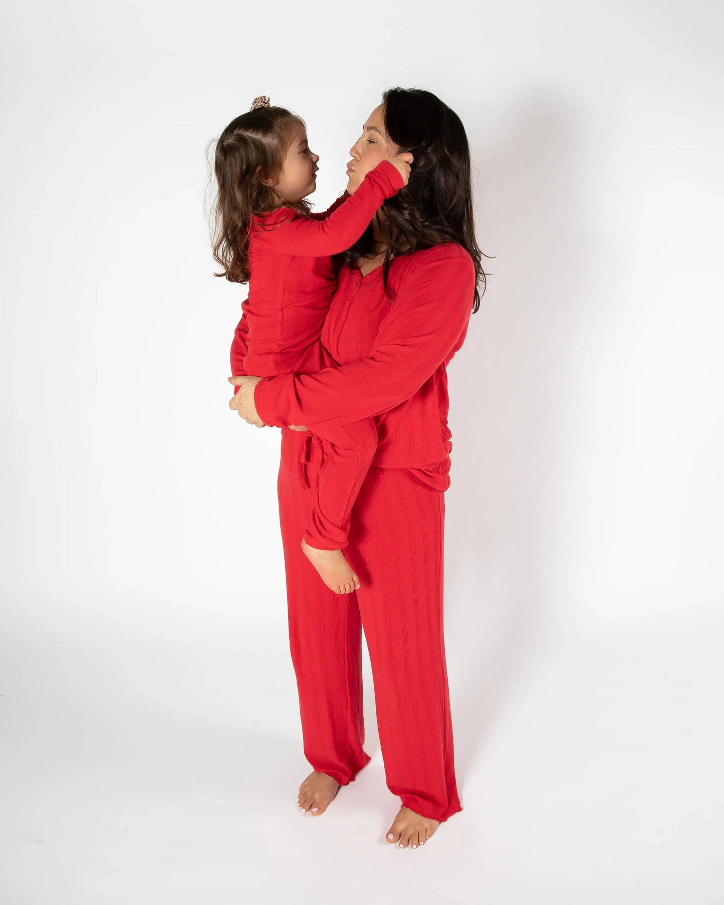 Red Ladies Long Pajama Set