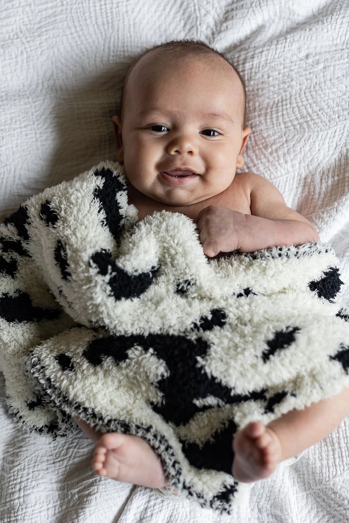 Tap Shoe & Baby's Breath Cow Print Lovey Baby Blanket