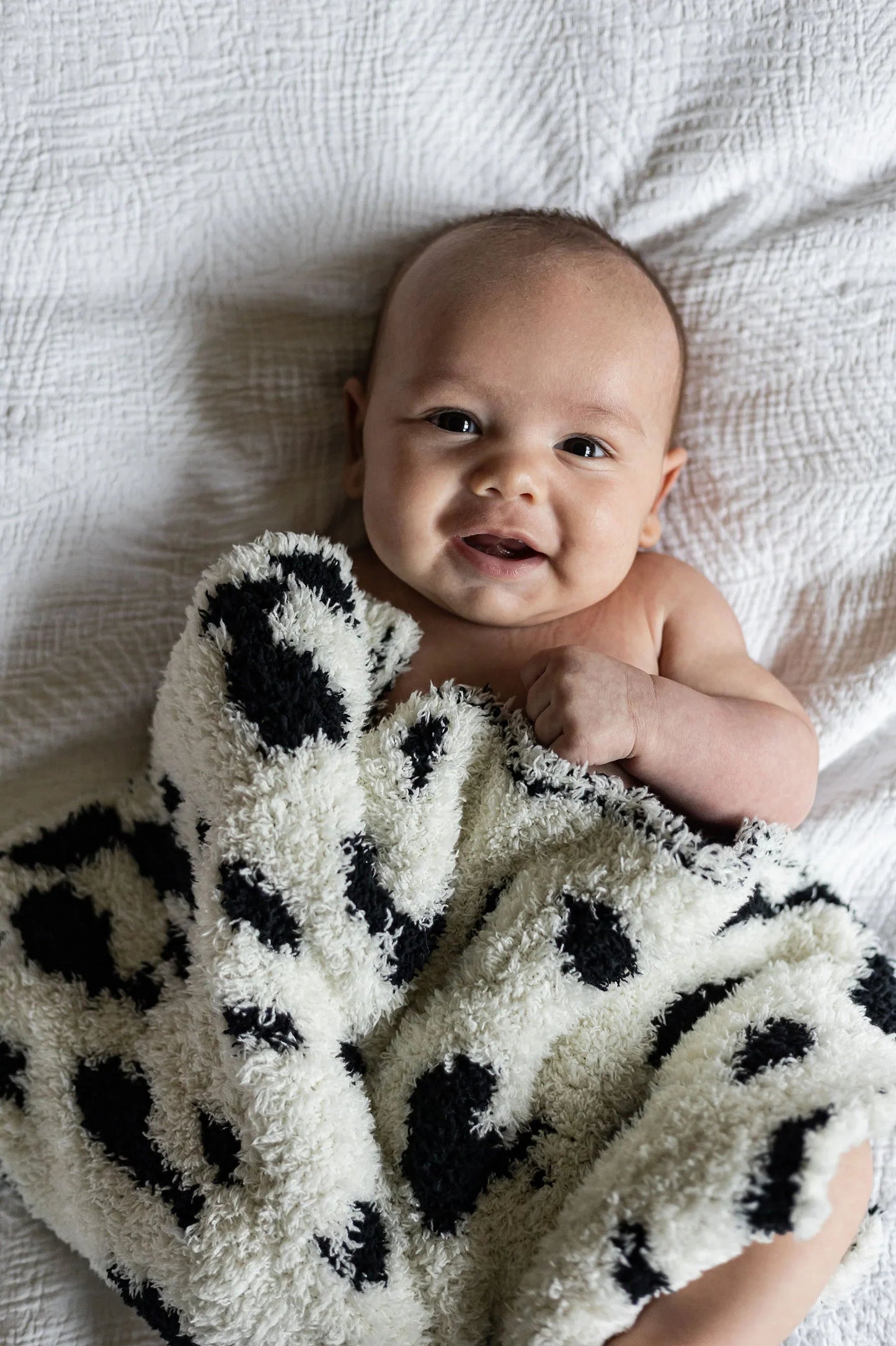 Tap Shoe & Baby's Breath Cow Print Lovey Baby Blanket
