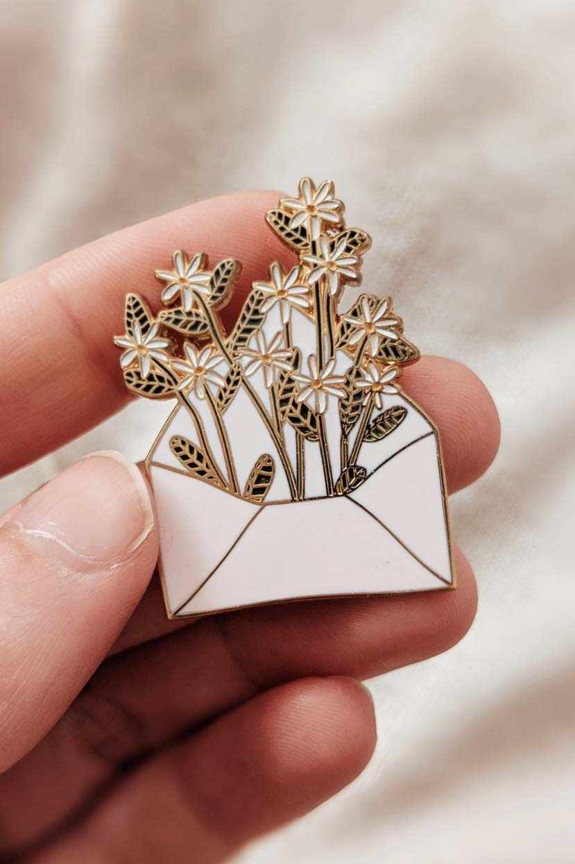 Letter full of flowers Enamel Pin