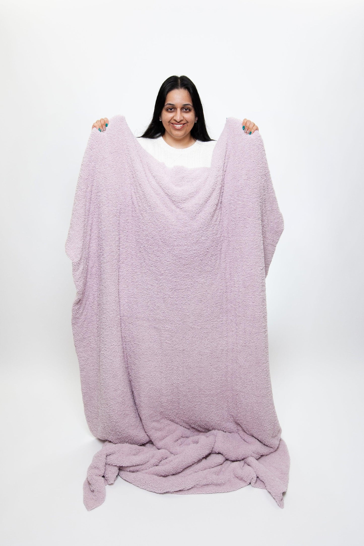 Iced Lilac Solid Double Layered Print Extended Throw