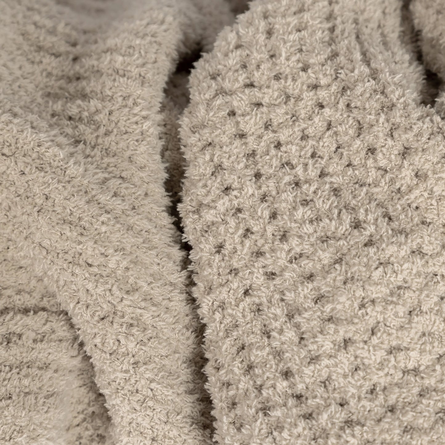 Greige Waffle Extended Throw