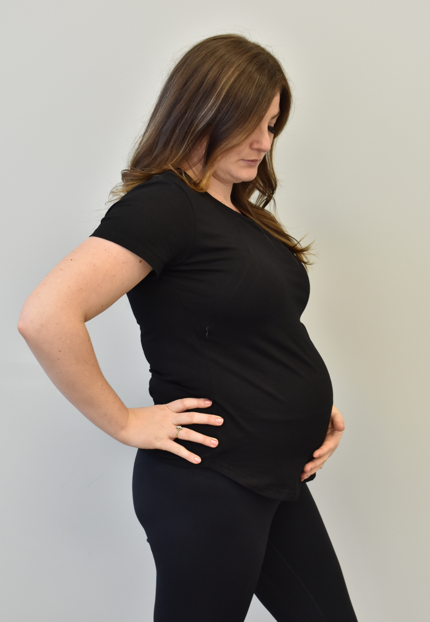 Zoe Zipper Short Sleeve Nursing Tee Shirt
