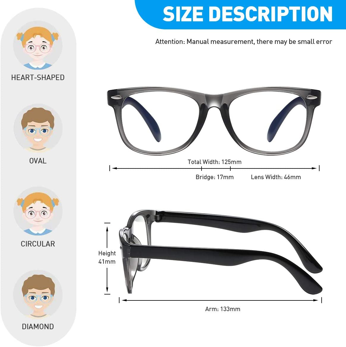 Kids Blue Light Blocking Glasses 2 Pack, Computer Gaming Glasses for Kids Girls Boys Age 3-10,Anti Blue Light & Headach