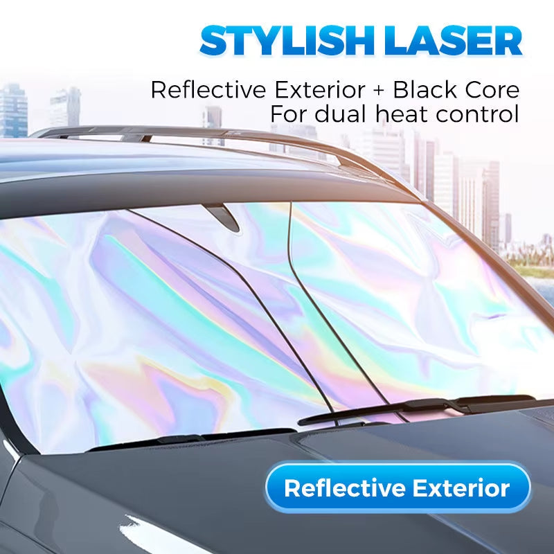 Car Sunshade for Windshield Foldable Laser Sunshade Summer Sun Protection Heat Insulation UV Ray Front Windshield Sunshade Panel