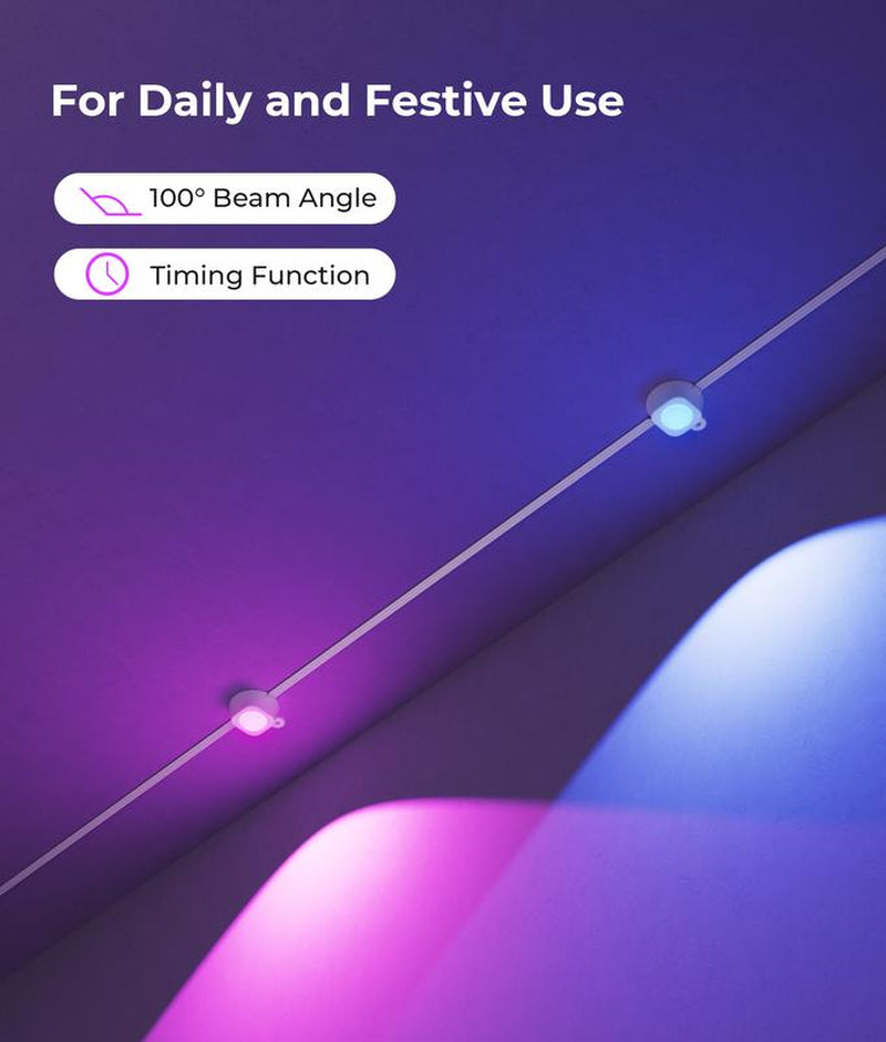 [Christmas Decoration]100Ft Smart Permanent Outdoor Lights Pro, RGBWW and 60LM Triple-Led Lights, Outdoor Decorations with 79 Scene Modes, IP67 Waterproof Work with Alexa, Google Assistant, White