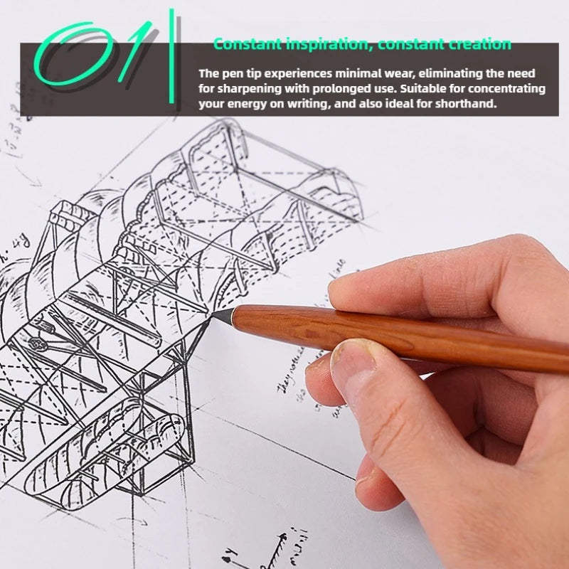 Wooden Eternal Pencil No Sharpening Unbreakable for Kids Endless Writing Sketching Art Office School Supplies Stationery