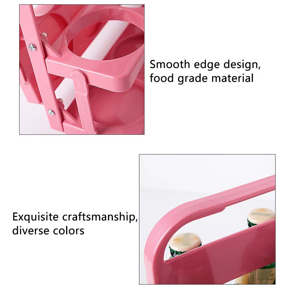 Portable Foldable Plastic Beer Rack Cup Organizer Wine Rack Beer Bottle Holder Beverage Basket Reusable Cocktail Rack