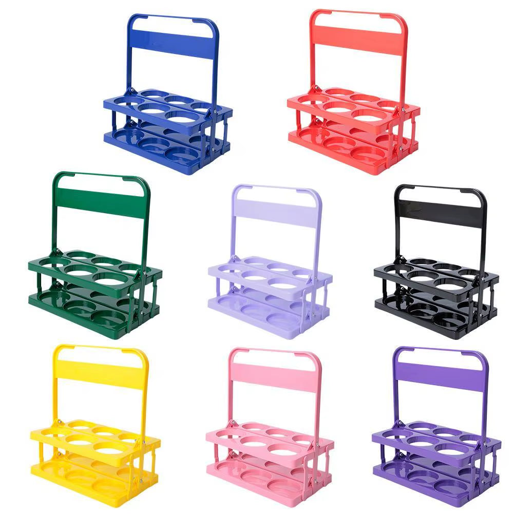 Portable Foldable Plastic Beer Rack Cup Organizer Wine Rack Beer Bottle Holder Beverage Basket Reusable Cocktail Rack