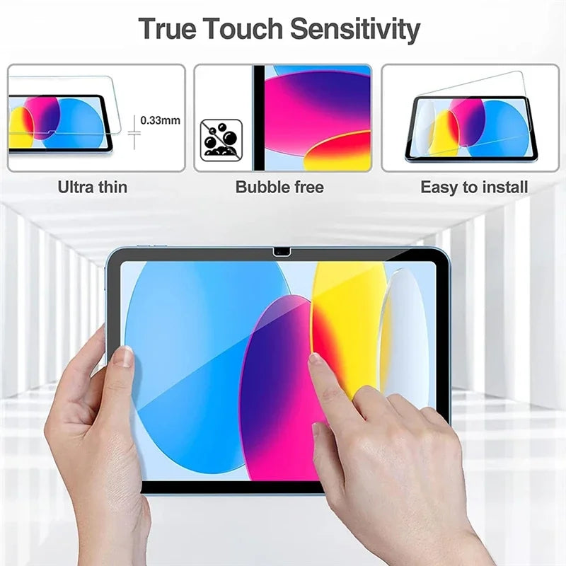 2PCS Glass Screen Protector Tablet Case Ipad 10Th Generation 11Th 10.9 Inch 2025 Ipad A16 A3354 A3355 A2696 A2757 Gen Cover