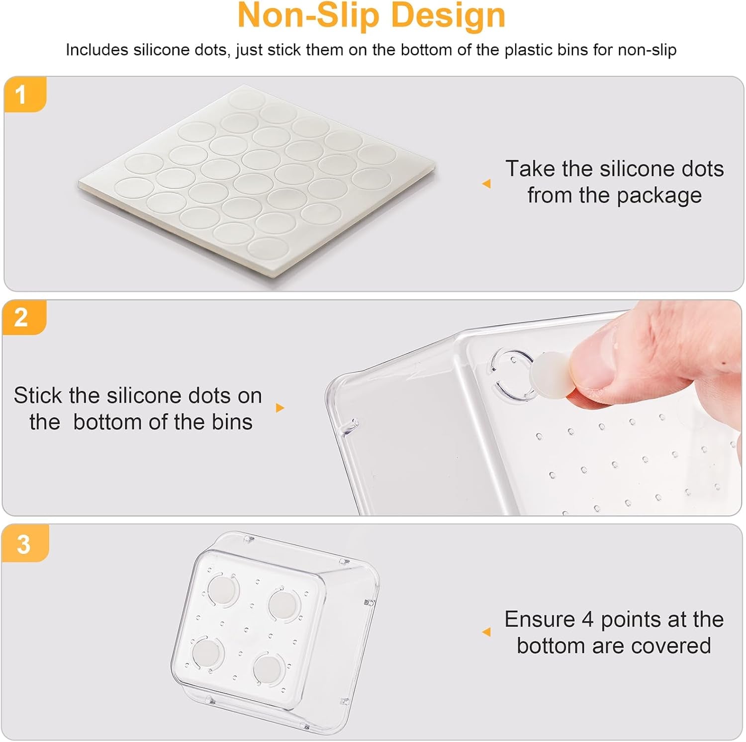 13-Piece Drawer Organizers with Non-Slip Silicone Pads, 5-Size Desk Bathroom Drawer Organizer Trays Storage Tray for Makeup, Jewelries, Utensils in Bedroom Dresser, Office and Kitchen, Clear