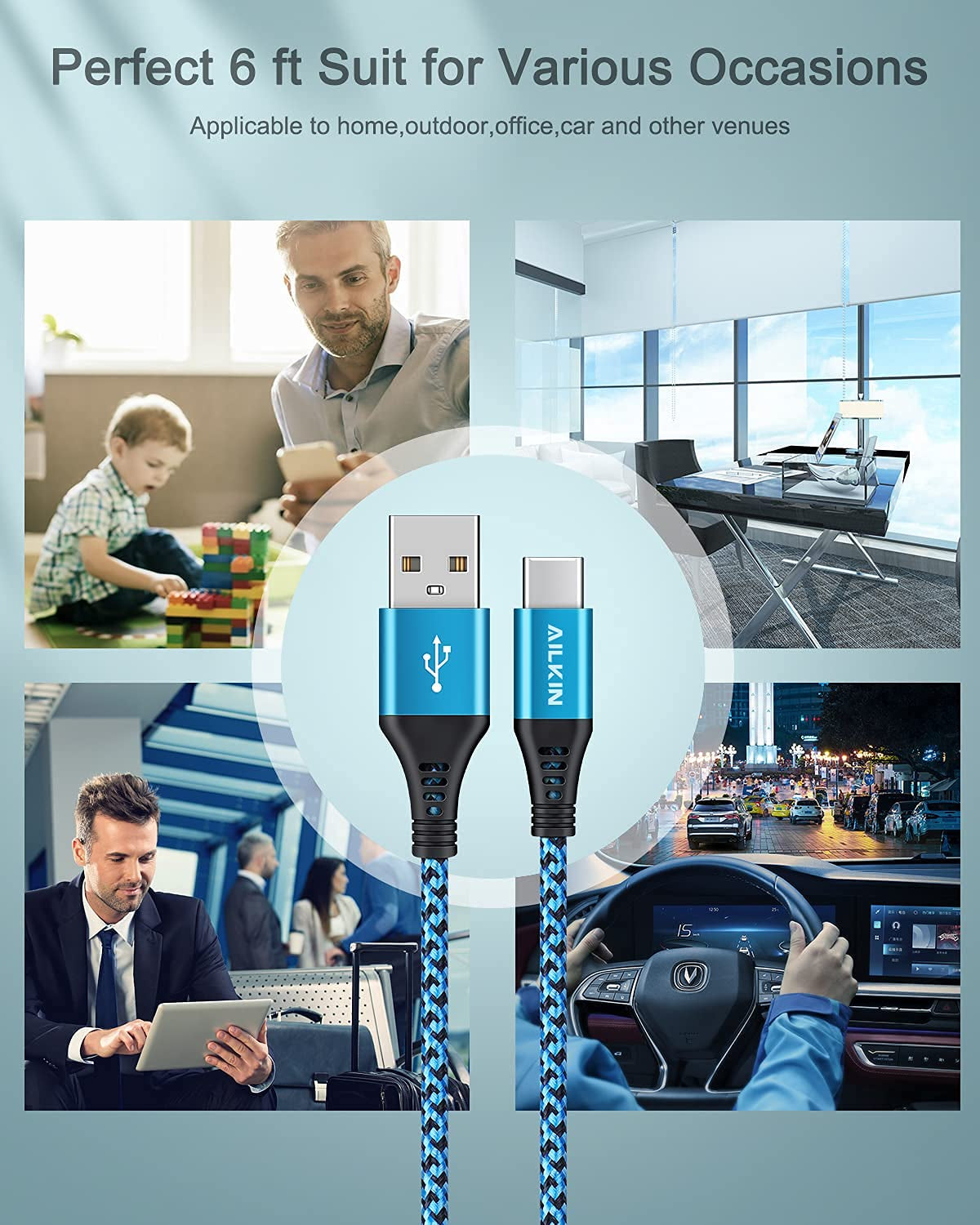 USB C Charger Cable for Iphone 17 Pro Max/Plus/Air/16E, Fast Charging USBC Cord for Android & Iphone 16E, 16 Pro Max 15 Pro, Samsung Galaxy S25 Ultra S24 A17 A16, Google Pixel 9A, 10 Pro, USB-C Wire