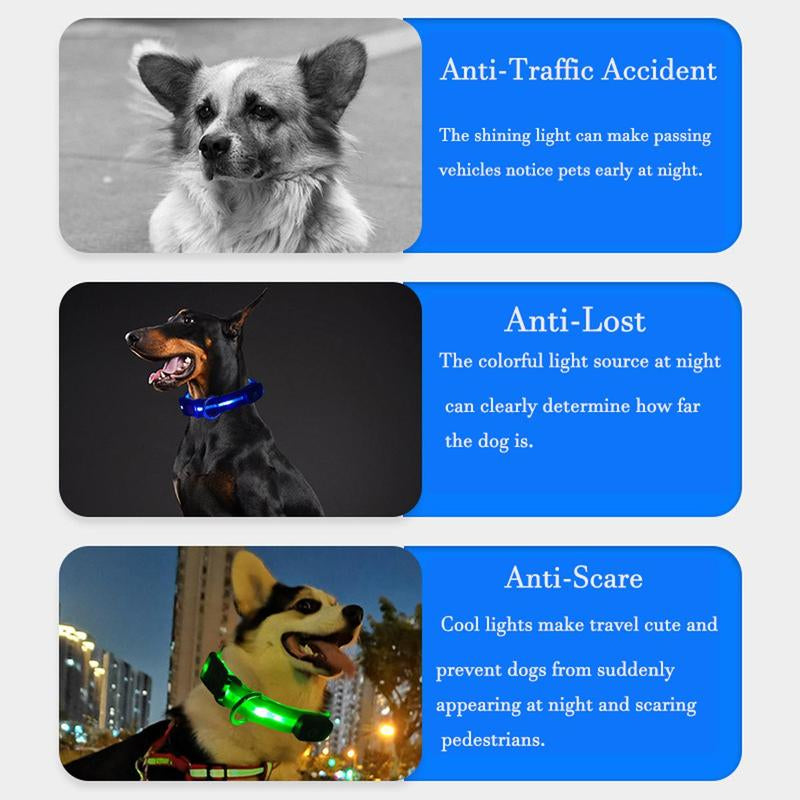 LED Dog Collar Light Rechargeable Color Changing Glow in the Dark Waterproof for Large Small Medium Dogs Halloween Cloak Photo Prop Black Friday Deals