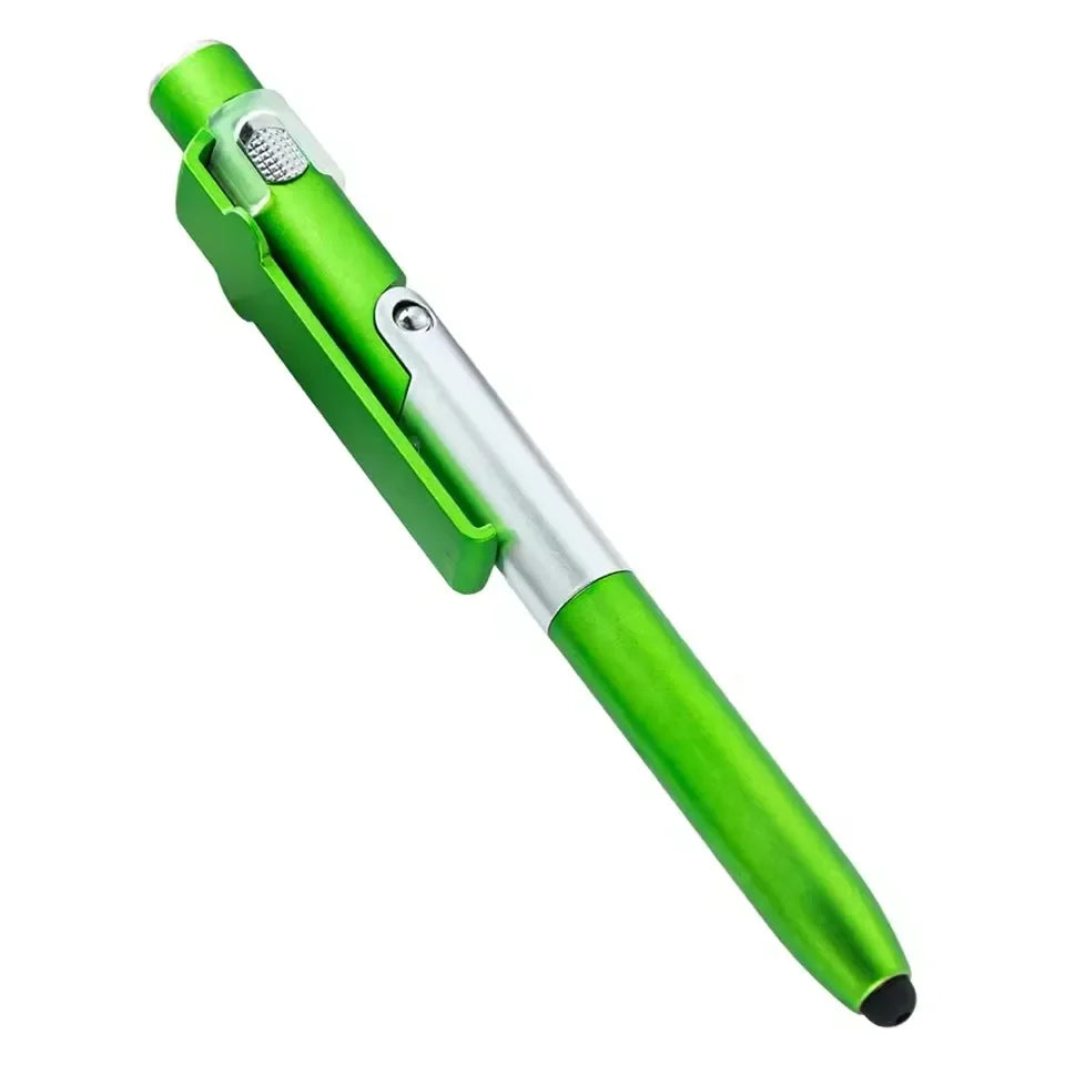 4-in-1 Multifunctional Folding Phone Holder Ballpoint Pen Built-in Night Light Portable Writing Stationery Multi Tool Supplies